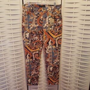 Peruvian Connection Sumatra Colorful Paisley Print Pants Size 10
